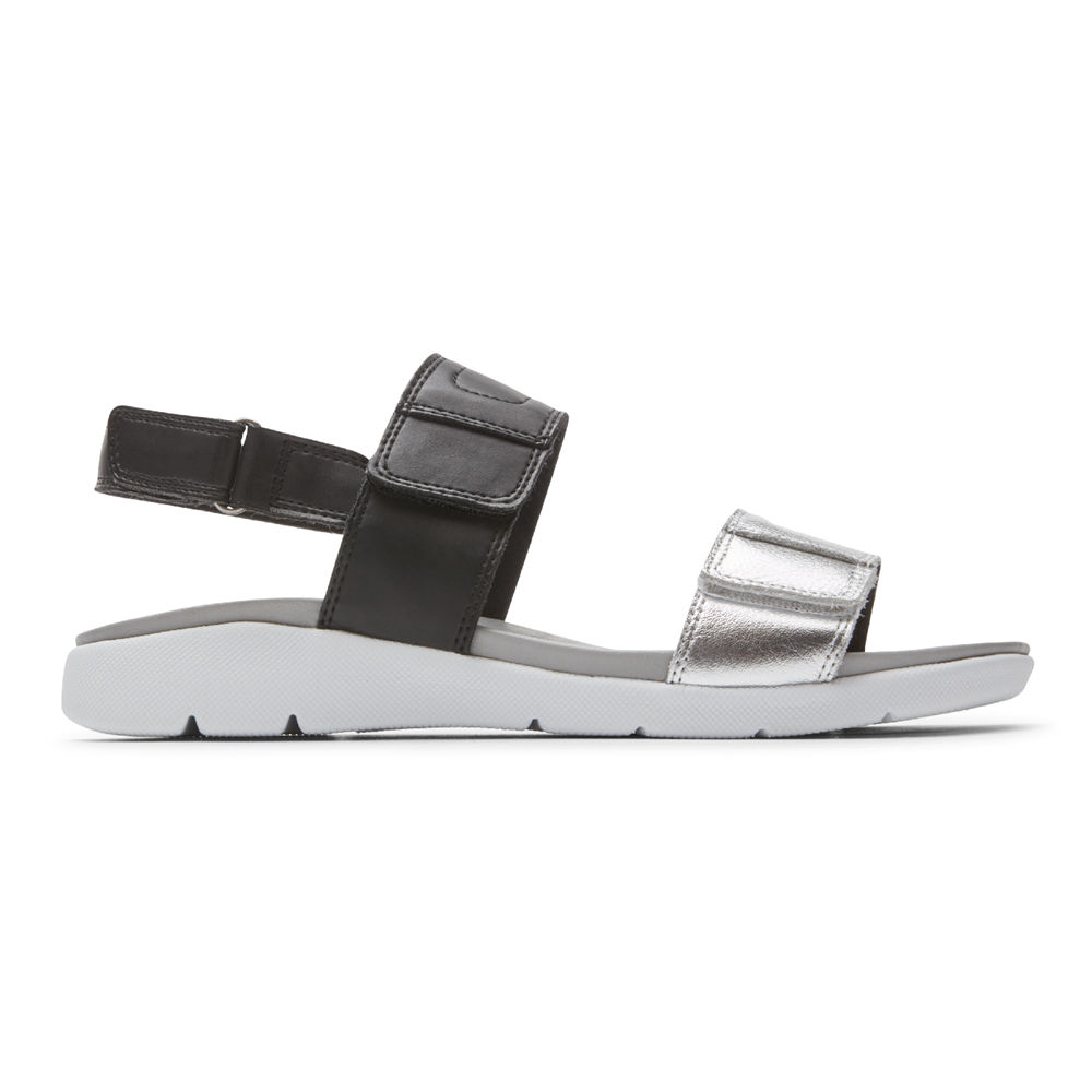 Rockport Sandaler Dame Svartsølv - Eileen 2-Band - VYCT39810